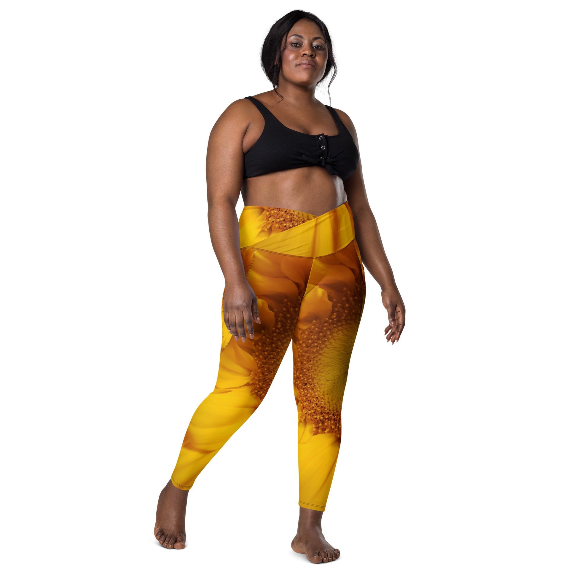 Sunflower Crossover leggings with pockets – Dea Avalon LLC